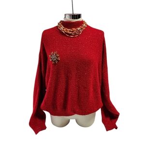 Elegant Arielle Turtleneck Red Sweater